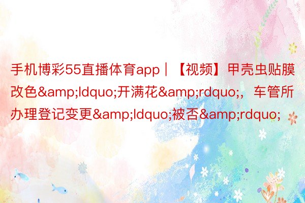 手机博彩55直播体育app | 【视频】甲壳虫贴膜改色&ldquo;开满花&rdquo;，车管所办理登记变更&ldquo;被否&rdquo;