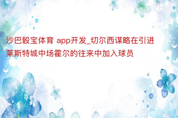 沙巴骰宝体育 app开发_切尔西谋略在引进莱斯特城中场霍尔的往来中加入球员