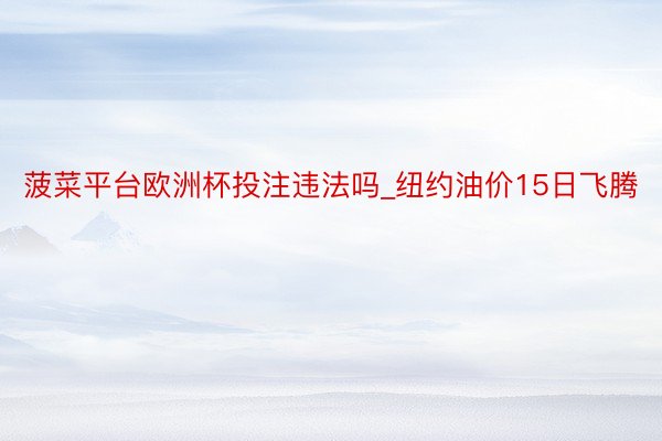菠菜平台欧洲杯投注违法吗_纽约油价15日飞腾